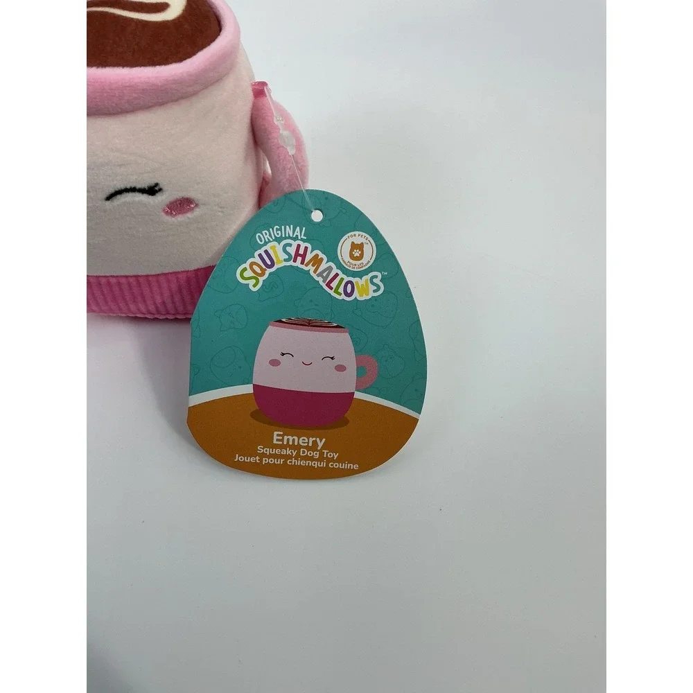 Lot of 2 Squishmallows Emery Coffee Latte Squeaky Dog Toy Plush Jazwares Pet New
